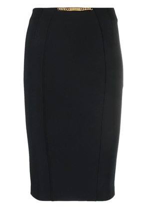 Elisabetta Franchi engraved-logo chain-link pencil skirt - Black