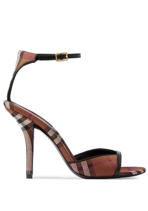 Burberry Check Stiletto-heel Sandals - Brown