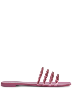 Giuseppe Zanotti Iride Crystal leather slides - Pink