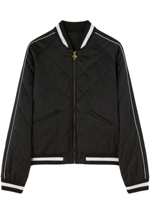 Palm Angels logo-embroidered quilted jacket - Black