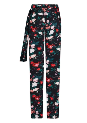 Rabanne floral-print straight trousers - Black