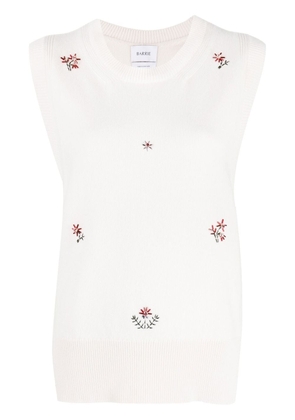 Barrie floral embroidered cashmere top - Neutrals
