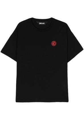 Just Cavalli logo-patch cotton T-shirt - Black