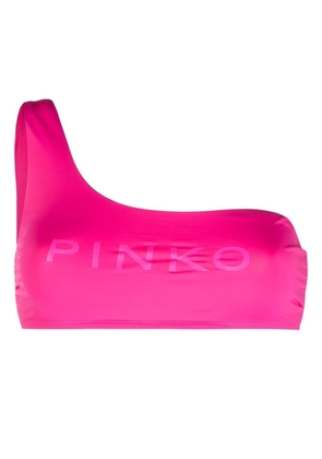 PINKO one-shoulder logo bikini top