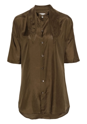 LEMAIRE scarf-detail silk shirt - Brown