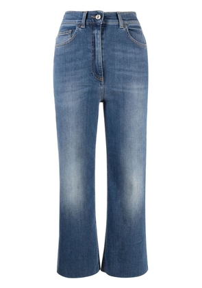 Elisabetta Franchi cropped high-waisted jeans - Blue