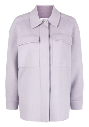 Calvin Klein spread-collar wool shirt jacket - Purple