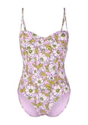 Tory Burch floral-print cut-out swimsuit - Pink