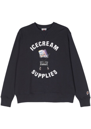ICECREAM logo-print cotton sweatshirt - Blue