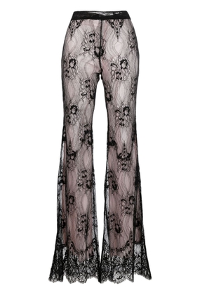 Dsquared2 lace-panel flared trousers - Black