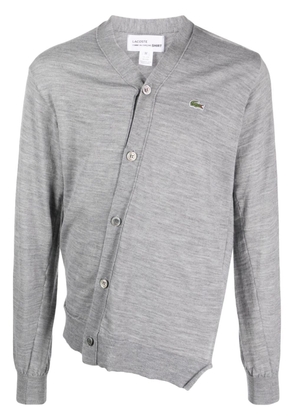 Comme Des Garçons Shirt x Lacoste asymmetric wool cardigan - Grey
