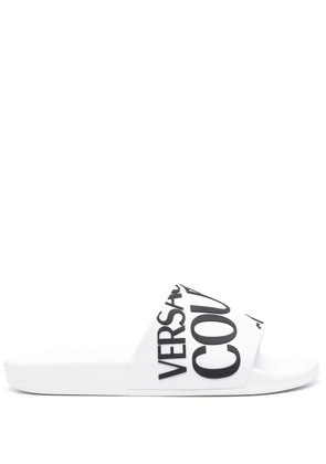 Versace Jeans Couture logo-print slides - White