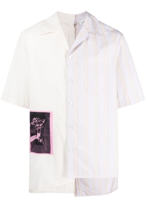 Lanvin asymmetric patchwork cotton shirt - Neutrals