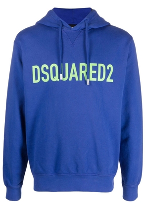 Dsquared2 logo-print cotton hoodie - Blue