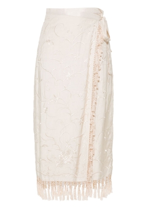 Semicouture floral-embroidery skirt - Neutrals