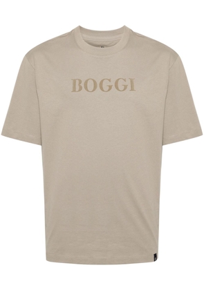 Boggi Milano flocked-logo cotton T-shirt - Neutrals
