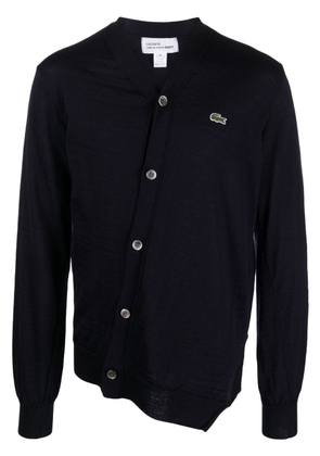 Comme Des Garçons Shirt x Lacoste asymmetric wool cardigan - Blue