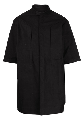 Rick Owens cotton panelled short-sleeve shirt - Black