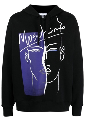 Moschino logo illustration-print pullover hoodie - Black