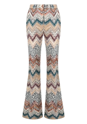 Missoni zigzag-pattern knitted trousers - Neutrals