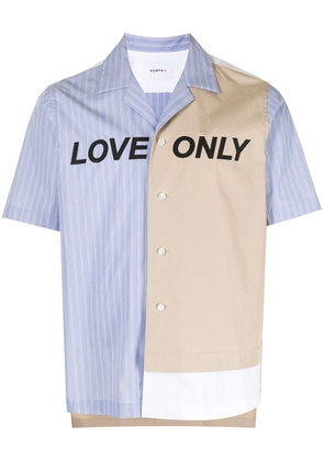 Ports V Love Only print panelled shirt - Blue