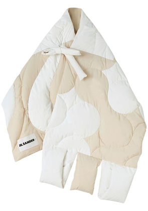 Jil Sander mixed-motif panelled-design scarf - White