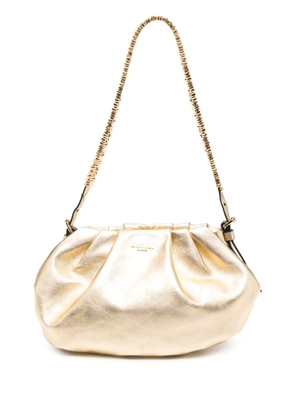 Moschino logo-plaque leather shoulder bag - Gold