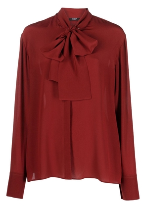 Balmain pussy-bow silk blouse - Red