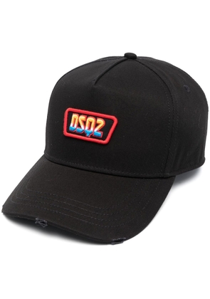 Dsquared2 logo-appliqué cotton cap - Black