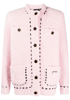 Gcds contrast-stitching bouclé jacket - Pink