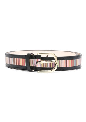 Paul Smith striped leather belt - Black