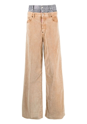 Dsquared2 crystal-embellished double-layer trousers - Brown