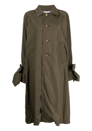 Comme des Garçons TAO tied-cuffs single-breasted trench - Green
