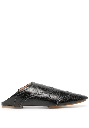 Comme des Garçons TAO Western-style leather slippers - Black