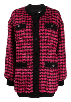 MSGM houndstooth-pattern round-neck cardigan - Pink