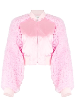 Comme Des Garçons Girl long-sleeved acetate bomber jacket - Pink