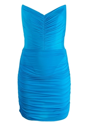 Alex Perry ruched strapless minidress - Blue