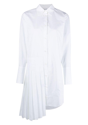 Off-White Diag plissé cotton shirt dress