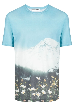Jil Sander graphic-print cotton T-shirt - Blue