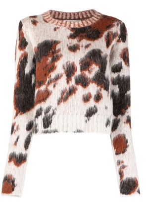 Stella McCartney leopard-print round-neck jumper - Brown