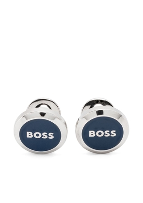 BOSS logo-print cufflinks - Silver