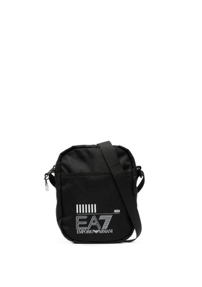 Ea7 Emporio Armani logo-print messenger bag - Black