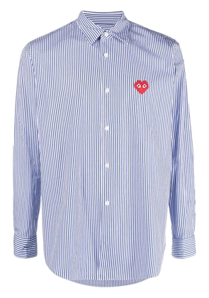 Comme Des Garçons Play embroidered-logo striped shirt - Blue