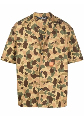 Palm Angels camouflage-print short-sleeve shirt - Brown