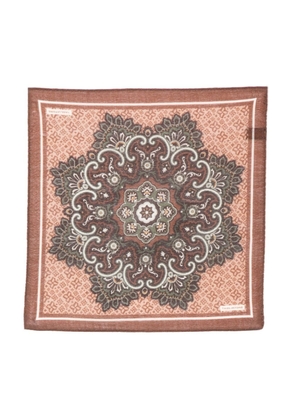 Tagliatore medallion-print pocket scarf - Brown