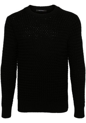 Tagliatore interwoven wool jumper - Black