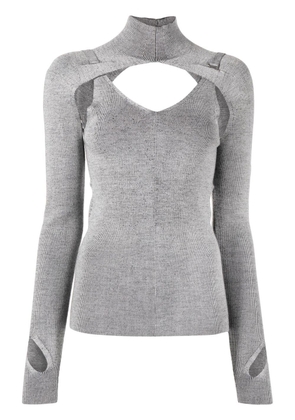 Dion Lee cut-out detail knitted top - Grey