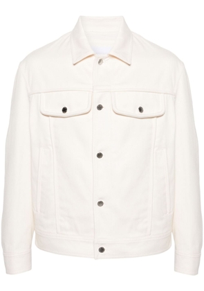 Neil Barrett panelled twill shirt jacket - White