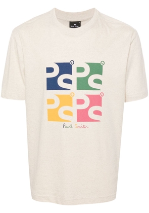 PS Paul Smith logo-print cotton-blend T-shirt - Neutrals