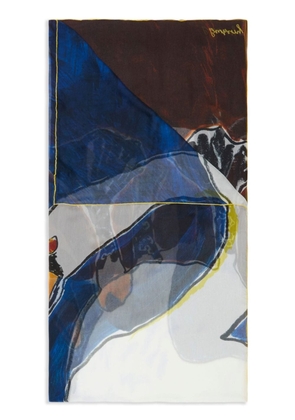 Burberry Swan-print silk scarf - Blue